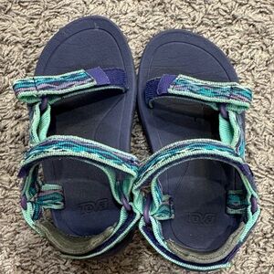 Teva Kids Sandals in Navy with Teal & Purple Straps